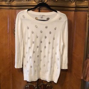 Halogen White-on-White Summer Sweater